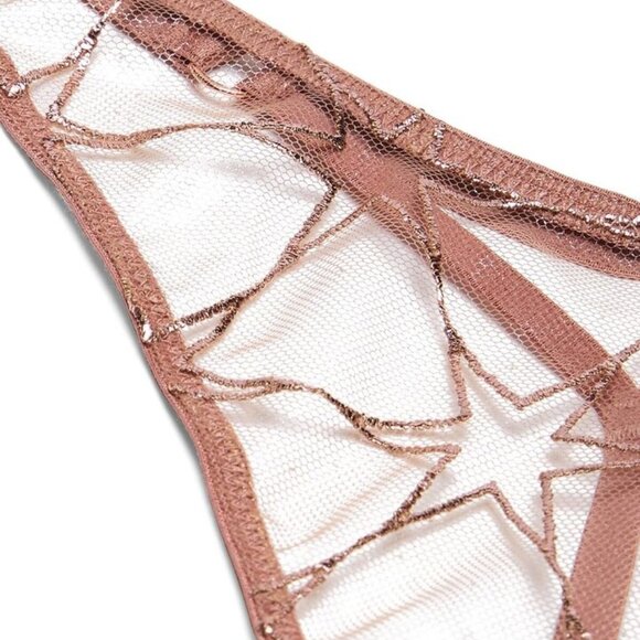 VS Starstruck Gold Star Chain Charm Thong NWT M L - Picture 9 of 10